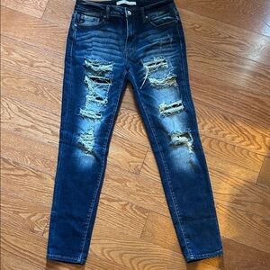 KanCan Dark Blue Distressed Skinny Jeans